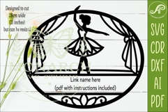 Ballerina Name Sign SVG | Personalized Ballet Wall Decor Product Image 3