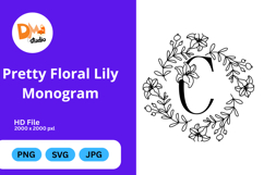 Pretty Floral Lily Monogram Product Image 1