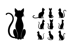 black cats silhouette - 10 variations Product Image 1