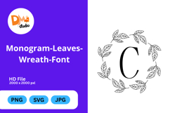 Monogram Leaves Wreath Font Product Image 1