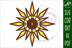 Mid century modern clock wall clock laser cut design 4 Product Image 3