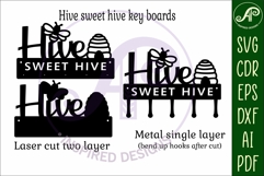 Hive sweet Hive bee Key holder designs for wood and metal Product Image 3