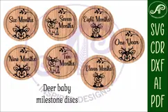 Baby monthly milestone discs SVG woodland deer theme Product Image 3