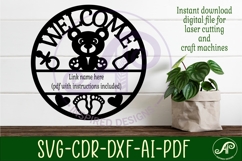 Welcome new baby name sign svg laser Product Image 3