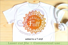 Hello fall leaf wreath wall sign svg laser cut file Product Image 3