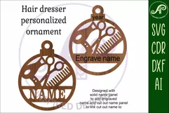 Hairdresser Christmas Ornament SVG laser cut Product Image 3