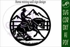 Horse reining wall sign, SVG file. vector sign Product Image 3