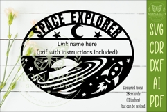 Space Explorer Name Sign SVG, Personalized Planet Decor Product Image 3