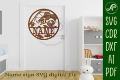 Bass fishing name sign svg laser cut template Product Image 3