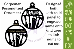 Carpenter Christmas Ornament SVG, Woodworker Gift, Laser Cut Product Image 3