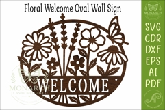 Floral Welcome Sign SVG, Wildflower Door Hanger, Butterfly Product Image 3