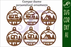Caravan, Campervan, Tent, camper Christmas Ornament SVG Product Image 3