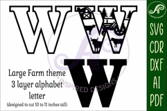 Farm Large W wall Letter 3 layer sign Product Image 3