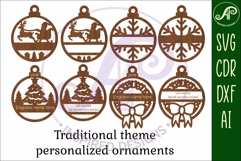 Traditional Christmas Ornaments SVG Product Image 3