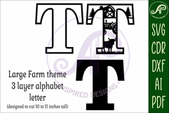 Farm Large T wall Letter 3 layer sign Product Image 3