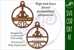 Yoga and lotus flower personalized Christmas Ornament SVG Product Image 3
