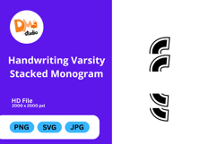 Handwriting Varsity Stacked Monogram Product Image 1