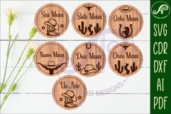 Spanish Cowboy Baby monthly milestone discs SVG Product Image 3