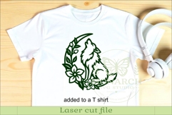 Floral Wolf Moon Wall Art SVG, Nature Inspired Laser Cut Product Image 3