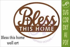 Bless This Home SVG | Christian Wall Sign | Laser Cut Product Image 3