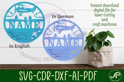 Airplane Newborn Baby stats, Birth plaque, name Product Image 3