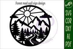 Forest road wall sign, SVG file. laser cut Product Image 3