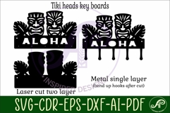 Tiki heads Key holders for metal and laser cutting Product Image 3