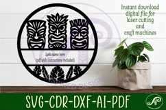 Tiki heads name wall art sign, SVG personalized Product Image 3