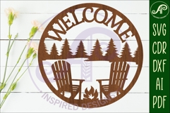 Welcome forest and chairs wall sign, SVG file. vector sign Product Image 1