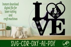 Love word with dogs wall art sign, SVG file. vector Product Image 3