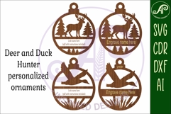 Deer and Duck Hunters personalized Christmas Ornament SVG Product Image 3
