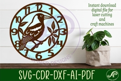 Magpie bird New Zealand themed clock wall clock laser cut Product Image 3