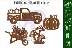 fall shape silhouette laser cut outs SVG file Product Image 3