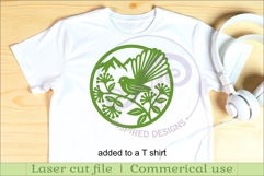 Fantail New Zealand bird wall sign, SVG file. Product Image 3