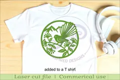 Fantail New Zealand bird wall sign, SVG file. Product Image 3