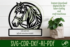 Horse head name wall art sign, SVG personalized Product Image 2