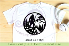 Bigfoot Moonlight Forest Wall Sign SVG Night Sasquatch Laser Product Image 3