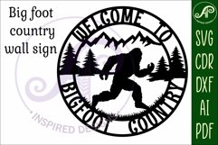 welcome to Bigfoot country wall art sign, SVG file Product Image 3