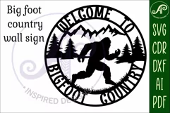 welcome to Bigfoot country wall art sign, SVG file Product Image 3