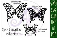 Butterfly designs wall art signs, SVG file. vector Product Image 3