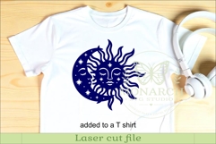 Celestial Sun Moon Wall Art SVG, Boho Moon Phase Laser Cut Product Image 3