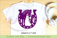 Little cowgirl and horse wall sign svg laser cut Product Image 3