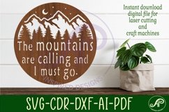 The mountains are calling wall art sign, SVG file. vector Product Image 3