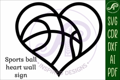 Basketball heart laser cut wall sign Product Image 3
