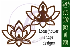 Lotus flower wall art signs, SVG files. 2 Product Image 3