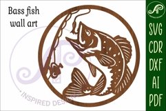 Bass fishing wall art sign, SVG file Product Image 3
