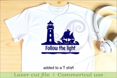 Lighthouse and ship personalized name sign laser cut Product Image 3