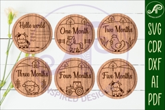 Cute farm animals themed Baby monthly milestone discs SVG Product Image 3