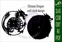 Chinese Dragon clock wall clock laser cut files Product Image 3