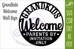 Grandkids Welcome SVG Sign | Funny Home Laser Cut Wall Sign Product Image 3